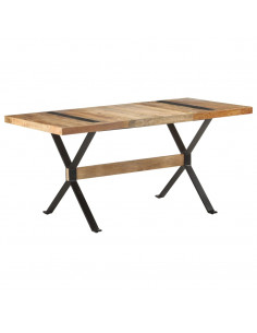 Tavolo da Pranzo 160x80x76 cm in Legno Massello di Mango Grezzo 2