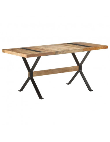 Tavolo da Pranzo 160x80x76 cm in Legno Massello di Mango Grezzo