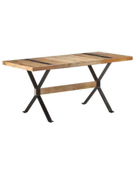 Tavolo da Pranzo 160x80x76 cm in Legno Massello di Mango Grezzo