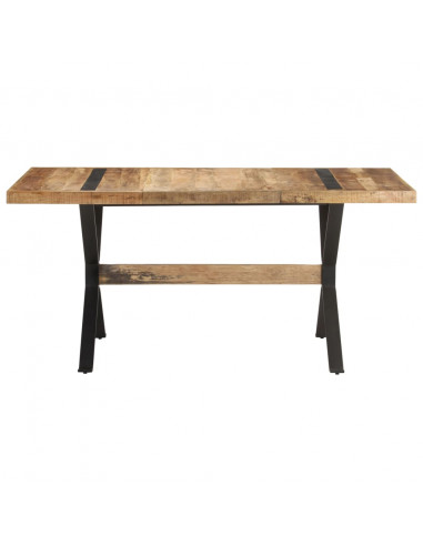 Tavolo da Pranzo 160x80x76 cm in Legno Massello di Mango Grezzo