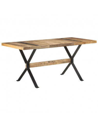Tavolo da Pranzo 160x80x76 cm in Legno Massello di Mango Grezzo