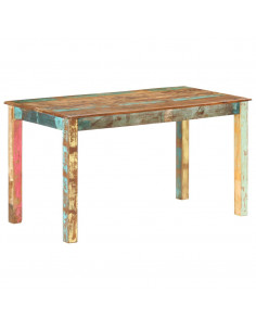 Tavolo da Pranzo in Legno Massello di Recupero 140x70x76 cm 2