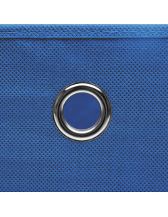 Scatole Portaoggetti con Coperchi 4pz Blu 32x32x32 cm Tessuto