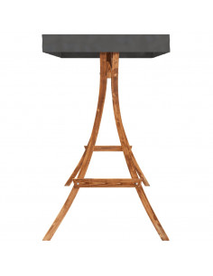 Sedia a Dondolo con Cuscino e Tetto in Legno Massello di Abete