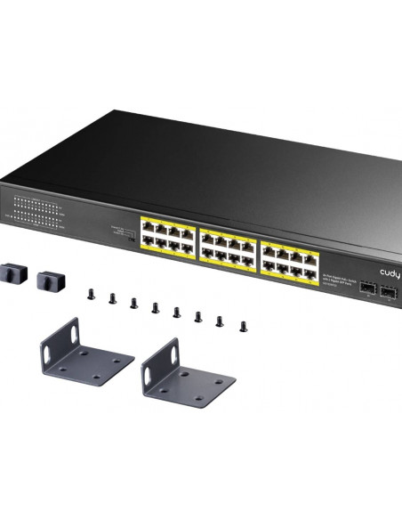 SWITCH 24P GIGABIT POE 2SFP RACK AL IM 300WD DESK/RACK 802,1P QOS