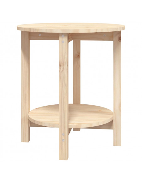Tavolino da Salotto Ø 55x60 cm in Legno Massello di Pino