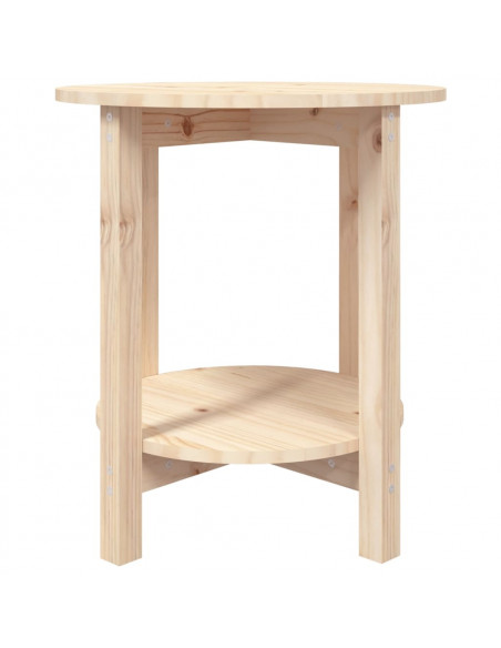 Tavolino da Salotto Ø 55x60 cm in Legno Massello di Pino