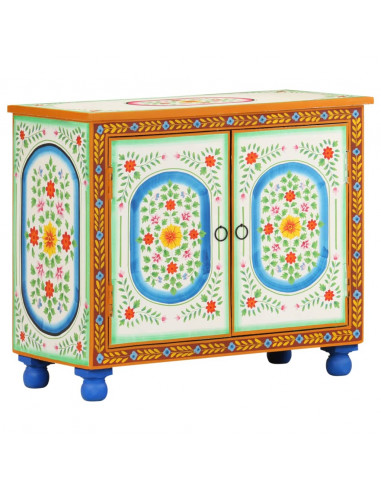 Credenza Dipinta a Mano 70x35x60 cm in Legno di Mango