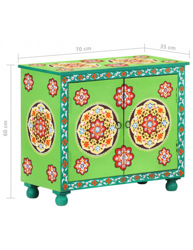 Credenza Dipinta a Mano Multicolore 70x35x60 cm Legno di Mango