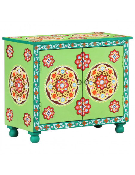 Credenza Dipinta a Mano Multicolore 70x35x60 cm Legno di Mango