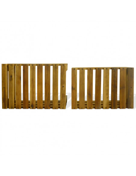 Cassetta per Mele Set 2 pz in Legno Massello di Acacia