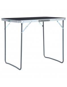 Tavolo da Campeggio Pieghevole Telaio in Metallo 80x60cm Grigio