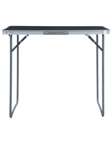 Tavolo da Campeggio Pieghevole Telaio in Metallo 80x60cm Grigio