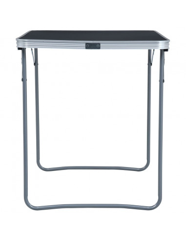 Tavolo da Campeggio Pieghevole Telaio in Metallo 80x60cm Grigio