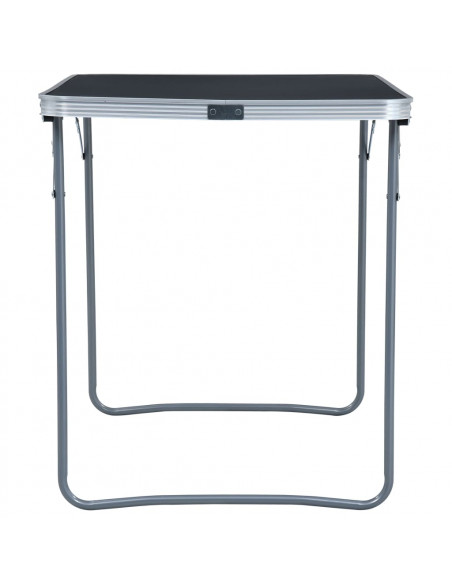 Tavolo da Campeggio Pieghevole Telaio in Metallo 80x60cm Grigio