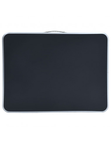 Tavolo da Campeggio Pieghevole Telaio in Metallo 80x60cm Grigio