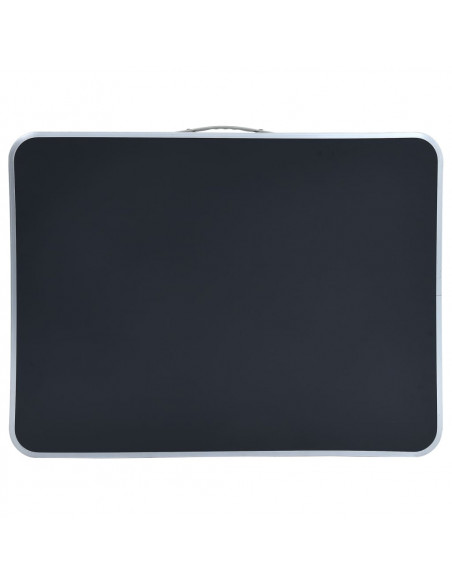 Tavolo da Campeggio Pieghevole Telaio in Metallo 80x60cm Grigio