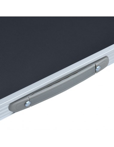 Tavolo da Campeggio Pieghevole Telaio in Metallo 80x60cm Grigio