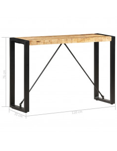 Tavolo Consolle 110x35x76 cm in Legno Massello di Mango