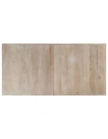 Tavolo da Pranzo Bianco 160x80x75 cm in Legno Massello di Mango