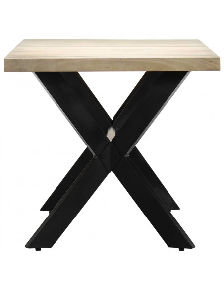 Tavolo da Pranzo Bianco 160x80x75 cm in Legno Massello di Mango