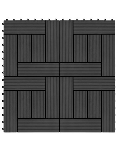 Piastrelle per Decking in WPC 11 pz 30x30cm 1 mq Nero