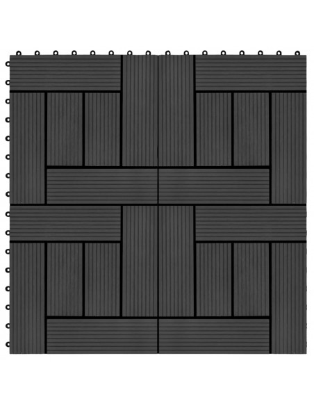 Piastrelle per Decking in WPC 11 pz 30x30cm 1 mq Nero
