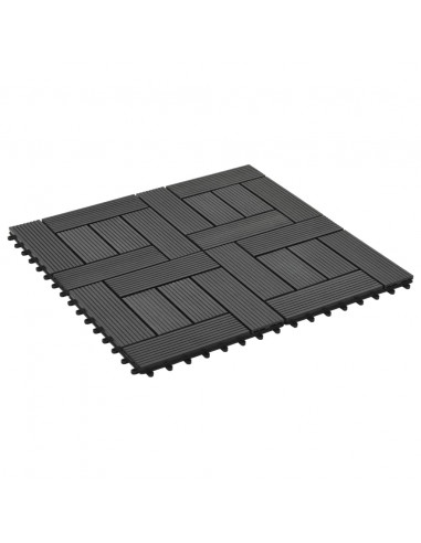 Piastrelle per Decking in WPC 11 pz 30x30cm 1 mq Nero