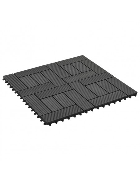 Piastrelle per Decking in WPC 11 pz 30x30cm 1 mq Nero