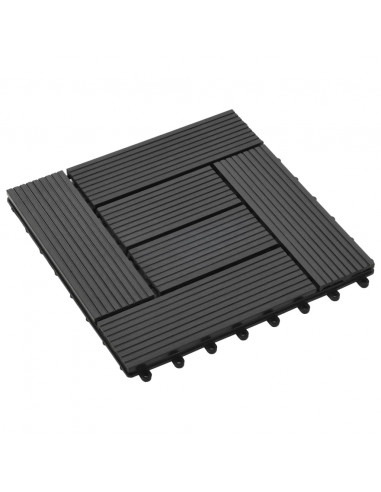 Piastrelle per Decking in WPC 11 pz 30x30cm 1 mq Nero