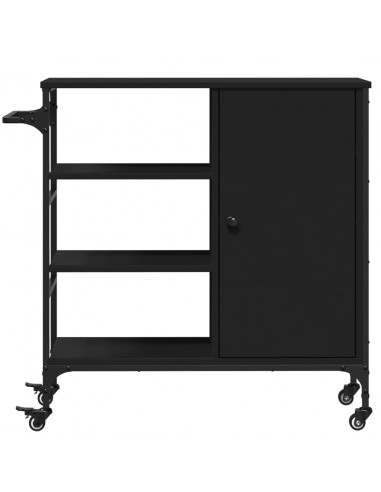 Carrello da Cucina Nero 87,5x38,5x84,5 cm in Legno Multistrato