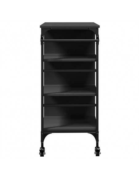 Carrello da Cucina Nero 87,5x38,5x84,5 cm in Legno Multistrato