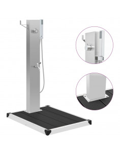 Doccia da Esterno con Piatto in WPC Acciaio Inossidabile