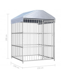 Canile da Esterno con Tetto 150x150x200 cm