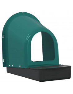 Cassette Nido per Polli 4 pz Da Parete in Plastica Verde Scuro 2