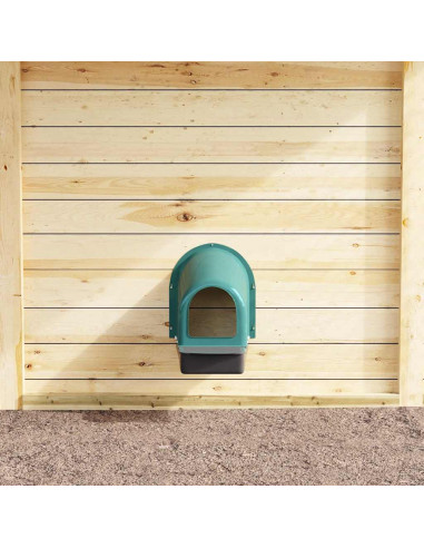 Cassette Nido per Polli 4 pz Da Parete in Plastica Verde Scuro