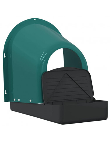Cassette Nido per Polli 4 pz Da Parete in Plastica Verde Scuro