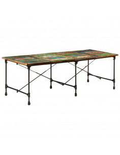 Tavolo da Pranzo 220x90x77 cm in Legno Massello di Recupero 2