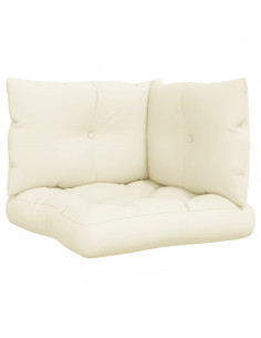 Cuscini per Pallet 3 pz Crema in Tessuto 2