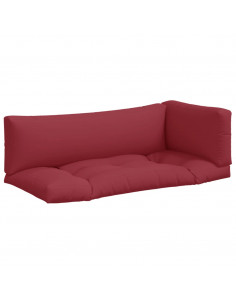 Cuscini per Pallet 3 pz Rosso Vino in Tessuto 2