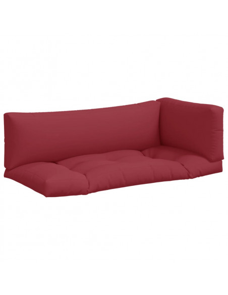 Cuscini per Pallet 3 pz Rosso Vino in Tessuto