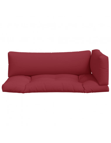 Cuscini per Pallet 3 pz Rosso Vino in Tessuto