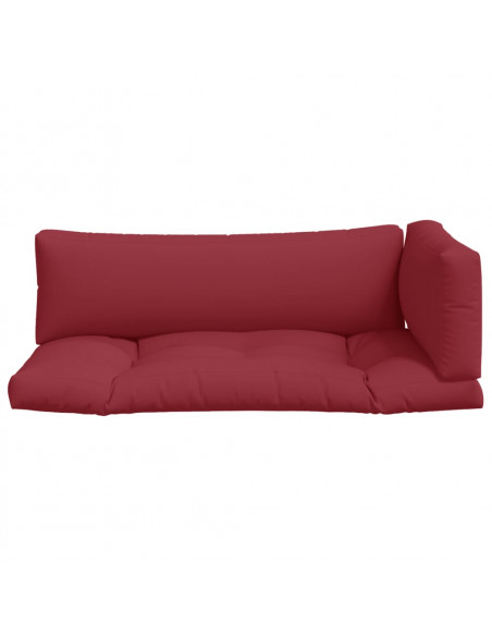 Cuscini per Pallet 3 pz Rosso Vino in Tessuto