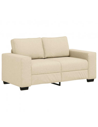 Divano a 2 Posti Crema 120 cm in Tessuto