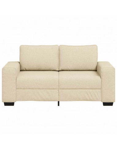 Divano a 2 Posti Crema 120 cm in Tessuto