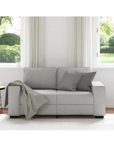 Divano a 2 Posti Grigio Nuvola 120 cm in Tessuto