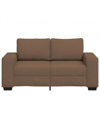 Divano a 2 Posti Marrone 120 cm in Tessuto