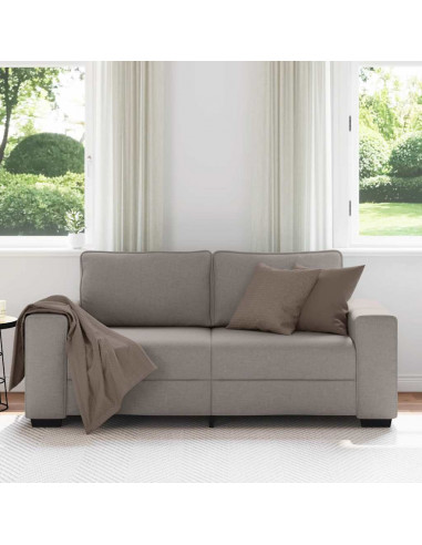 Divano a 2 Posti Tortora 140 cm in Tessuto