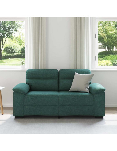 Divano a 2 Posti Verde Scuro 120 cm in Tessuto