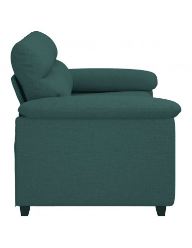 Divano a 2 Posti Verde Scuro 120 cm in Tessuto
